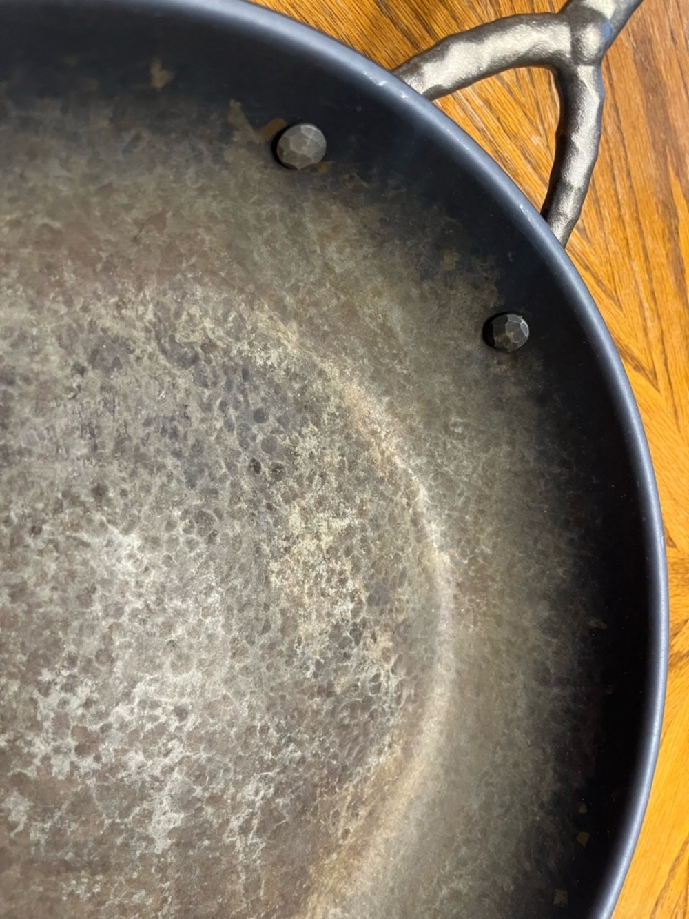 Alva Artist 11” Hammered Carbon Steel Finish Pre-Seasoned Frying Pan | Oven Safe - Picture 12 of 15